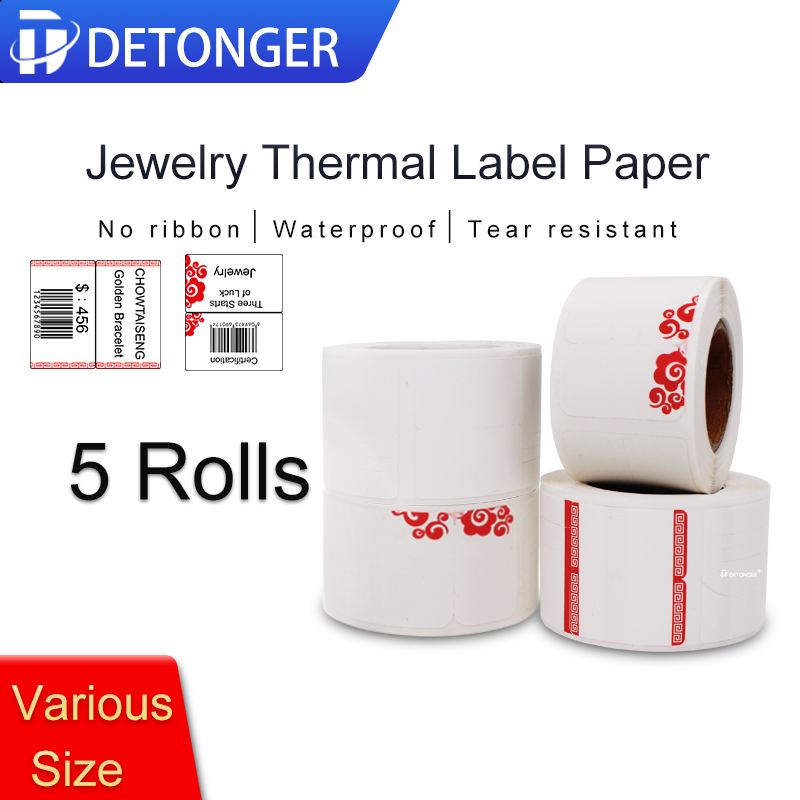 DETONGER Nhiệt Jelwery Nhãn Gi - đánh giá và giá Sticker Label Template