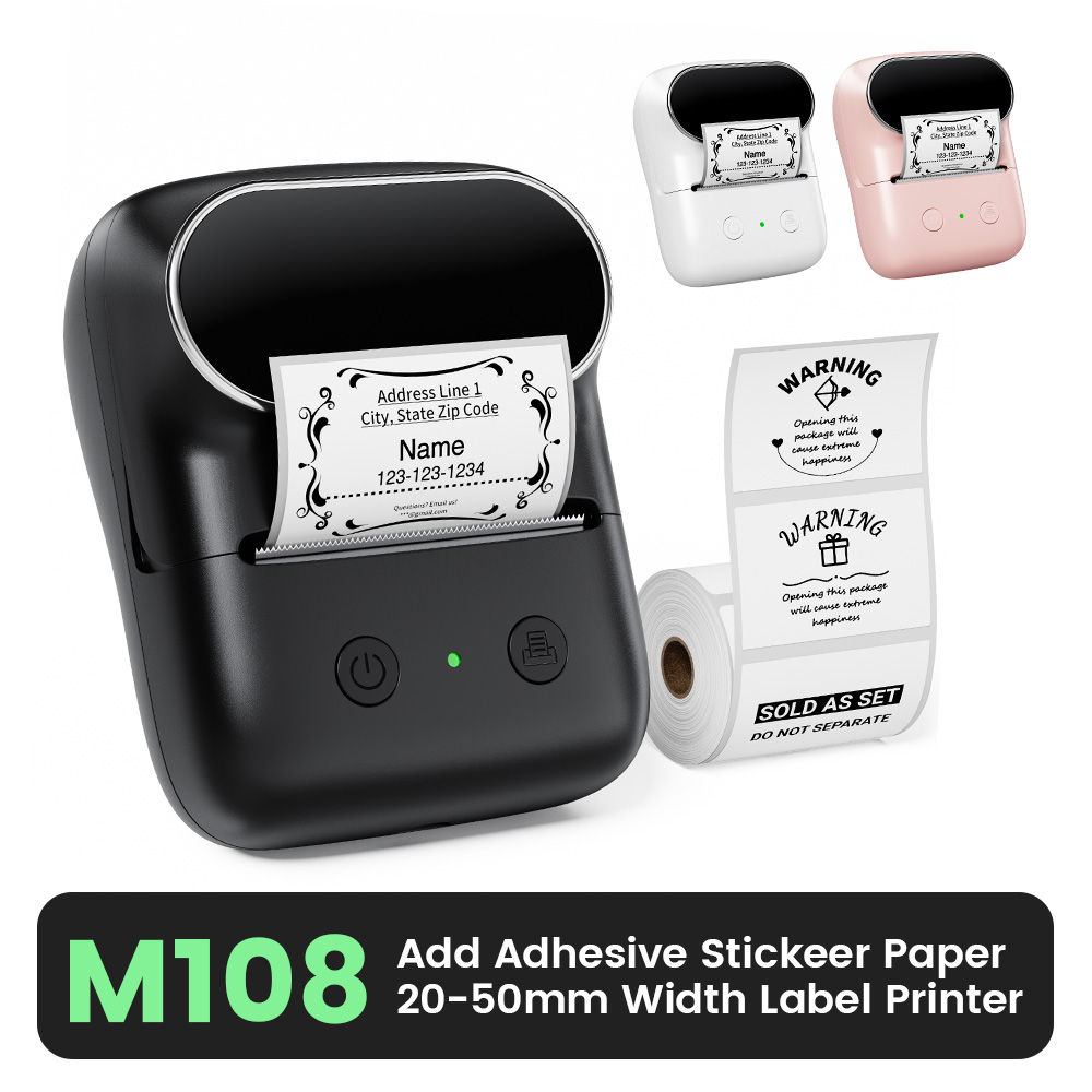 M108 Wireless Bluetooth Label  - đánh giá và giá Sticker Label Template