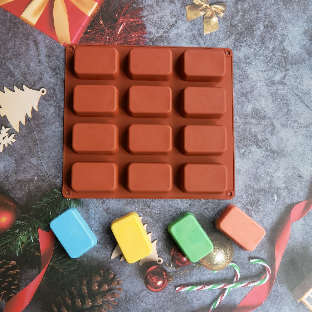 12 Cavity Square Silicone Soap - đánh giá và giá Candle Supplies In Bulk