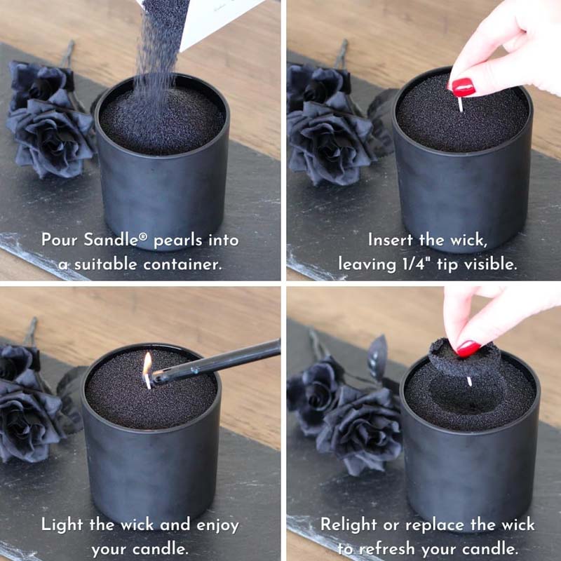 Black Candle Sand with Wick, 2 - đánh giá và giá Candle Supplies In Bulk